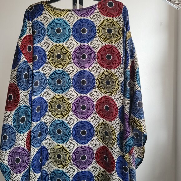 Aya de Cauville African Geometric Print Kimono Maxi Dress (One Size) - Picture 9 of 15